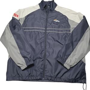 Denver Broncos Windbreaker Jacket NFL Sports Illustrated Large Blue White Logo